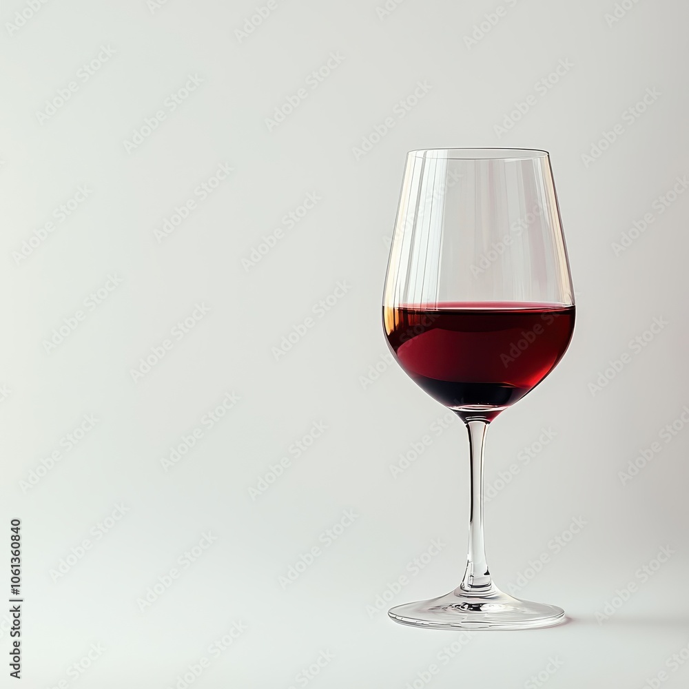 A glass of red wine isolated on a clean white background, showcasing its deep color and clarity. A glass of red wine isolated on a clean white background, showcasing its deep color and clarity.