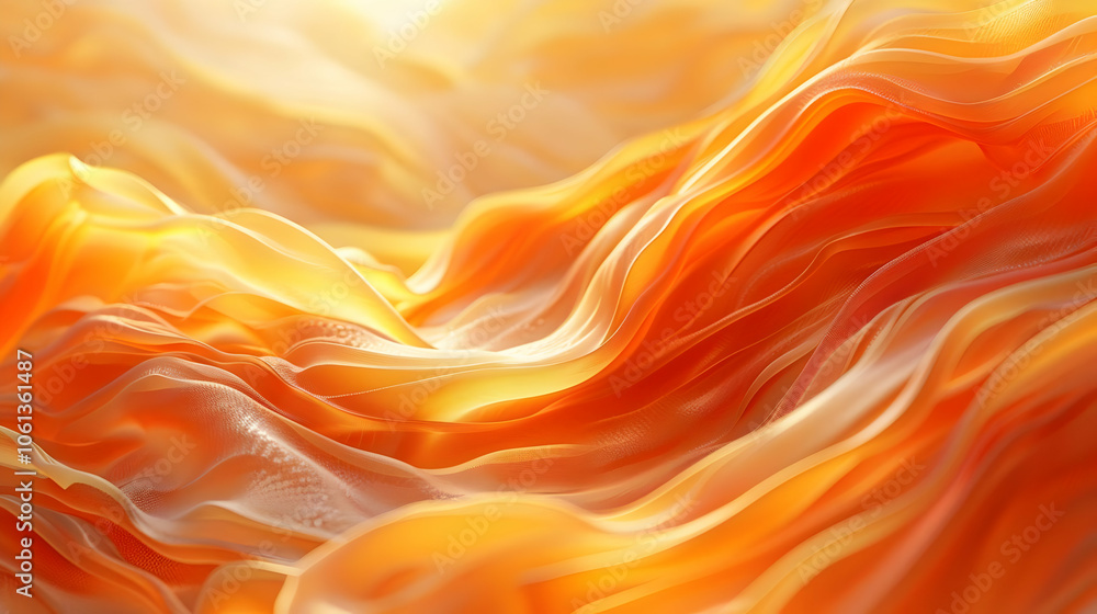 Abstract Background with Orange and Yellow Waves Abstract Background with Orange and Yellow Waves