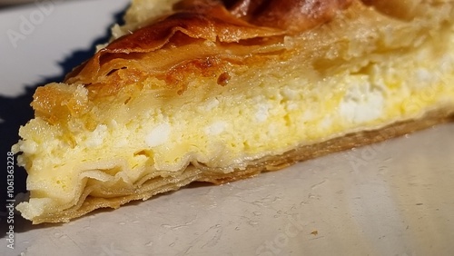 street food greek cheese pie photo