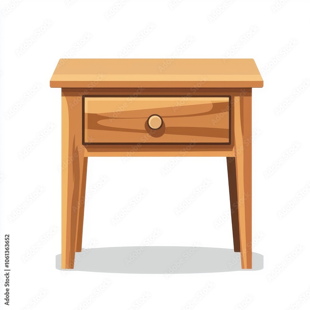 Flat style illustration of a side table nightstand isolated on a white background. Flat style illustration of a side table nightstand isolated on a white background.