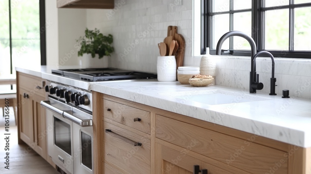 A modern white oak kitchen A modern white oak kitchen