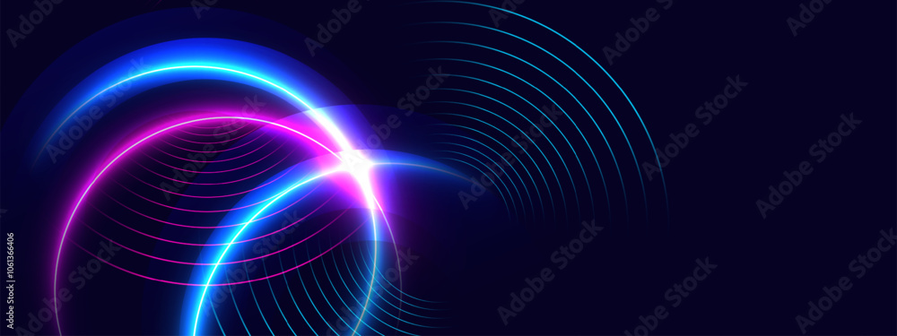 Futuristic neon circle abstract background with vibrant light effects. Vector illustration. Futuristic neon circle abstract background with vibrant light effects. Vector illustration.