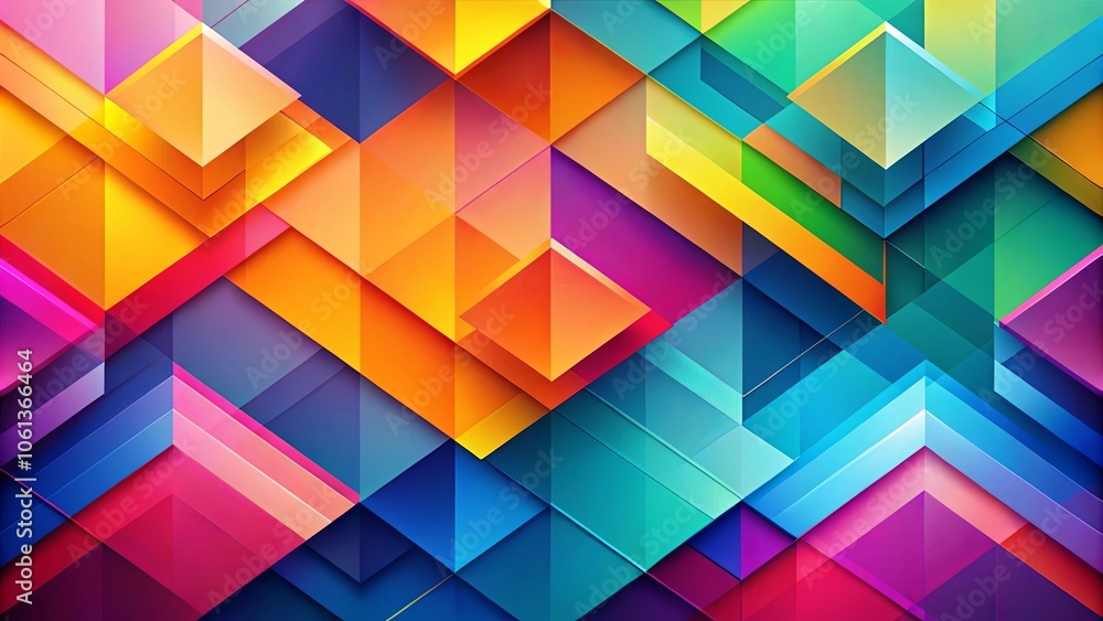 Obraz premium Abstract Geometric Pattern with Vibrant Hues and Layered Shapes