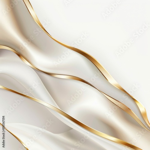 Elegant Gold Trimming on Clean White Background