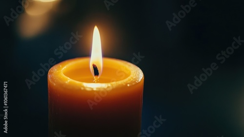 A Single Candle Flame