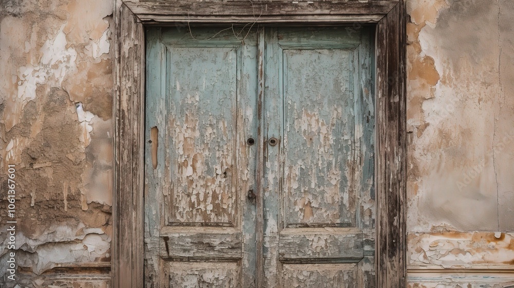 Rustic Old Wooden Door with Peeling Paint and Texture Rustic Old Wooden Door with Peeling Paint and Texture