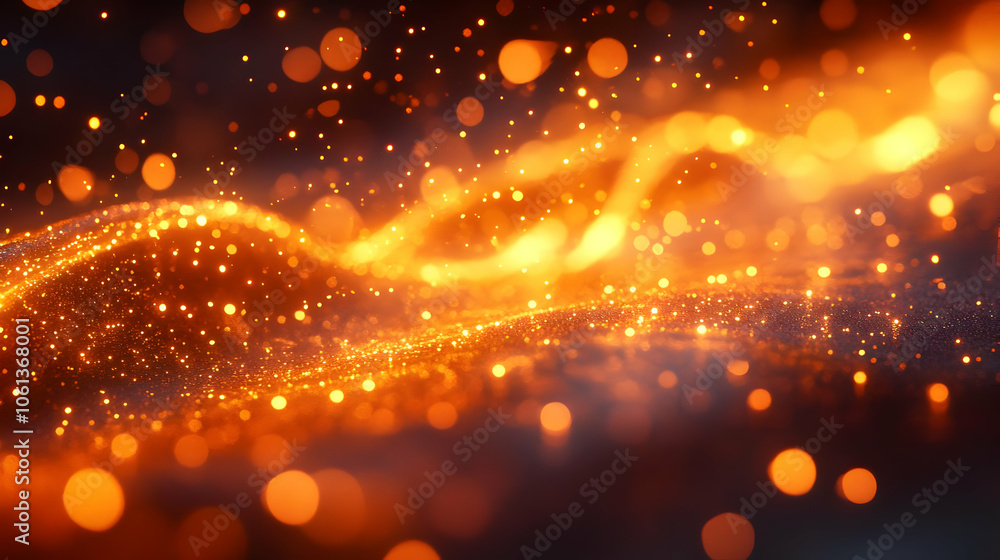 Abstract 3D Background with Golden Lights Abstract 3D Background with Golden Lights