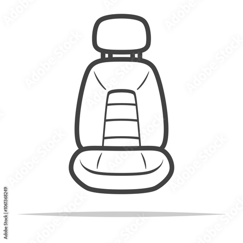 Car seat outline icon transparent vector isolated