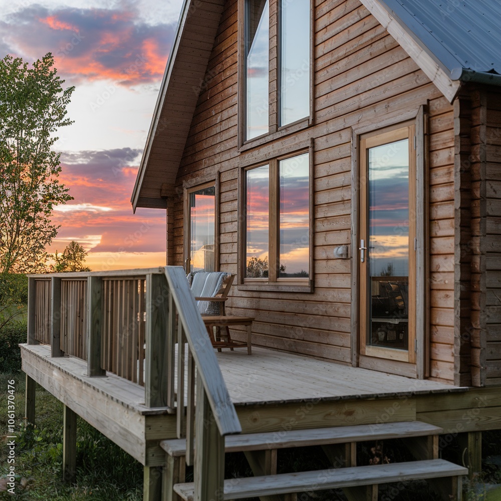 porch of a modern cabin porch of a modern cabin