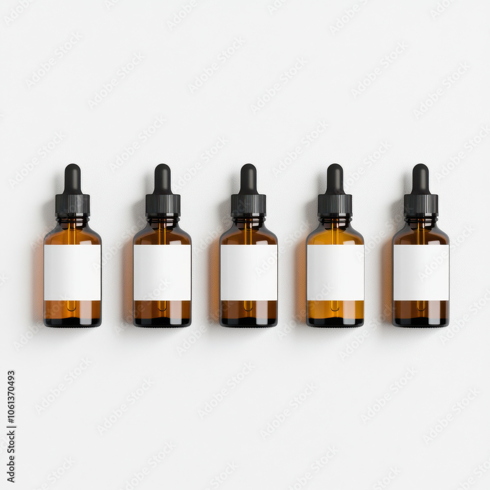 Mockup of Facial Care Oil Bottles in Different Sizes Mockup of Facial Care Oil Bottles in Different Sizes