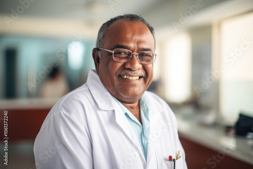 Senior Asian male doctor image