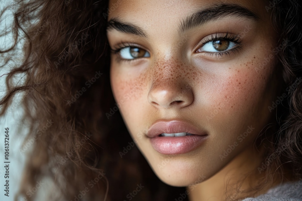 Woman with Freckles Close Up Woman with Freckles Close Up