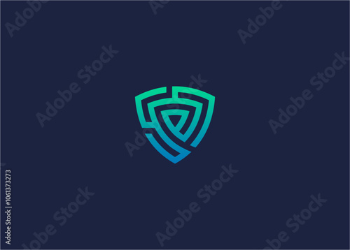 letter p with shield logo icon design vector design template inspiration