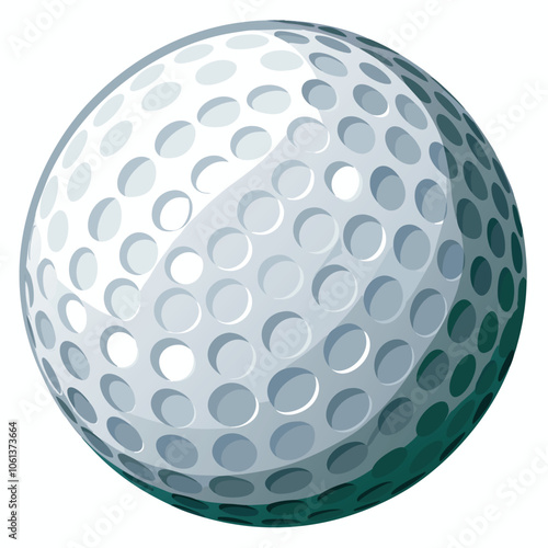 Realistic Golf Ball Isolated on White Background for Sports and Golfing Enthusiasts.