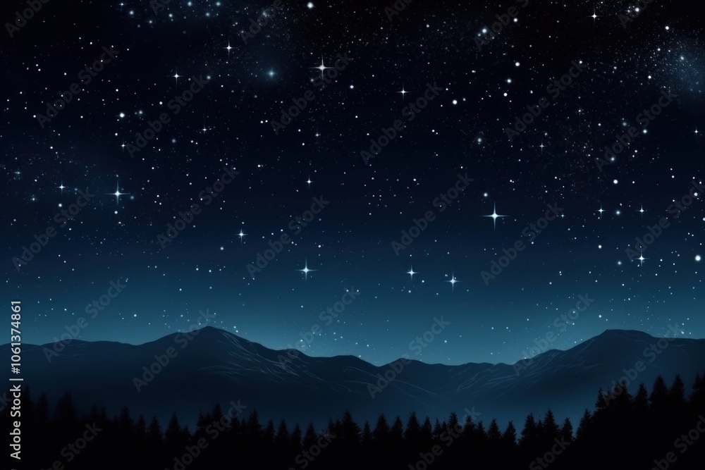 Fototapeta premium New year night sky landscape.