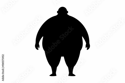 Black fat man silhouette.