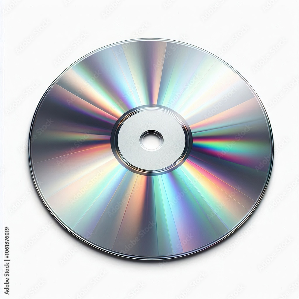 silver iridescent vinyl disc, highly iridescent, subtle gradient with lighter colors, minimalistic and luxurious design, metallic shine, isolated on a white background silver iridescent vinyl disc, highly iridescent, subtle gradient with lighter colors, minimalistic and luxurious design, metallic shine, isolated on a white background