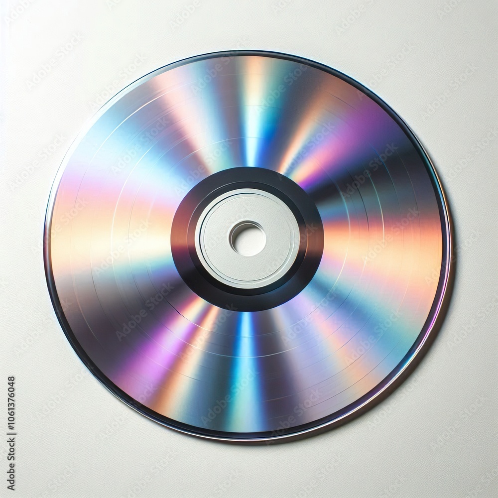 silver iridescent vinyl disc, highly iridescent, subtle gradient with lighter colors, minimalistic and luxurious design, metallic shine, isolated on a white background silver iridescent vinyl disc, highly iridescent, subtle gradient with lighter colors, minimalistic and luxurious design, metallic shine, isolated on a white background