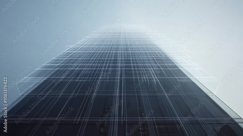 Fototapeta premium Soaring Skyscraper: A Captivating Architectural Wonder