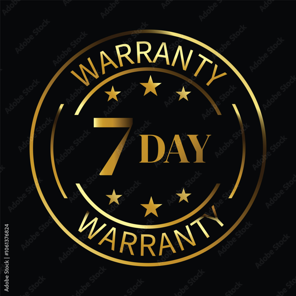 7 day warranty logo with golden shield 7 day warranty logo with golden shield