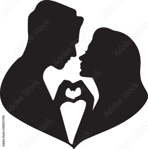 Boy And Girl Silhouette Love royalty-free stock illustration. Free for use & download.