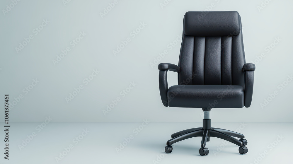 Sleek black office chair with ergonomic design, featuring high back, padded seat, and adjustable armrests, perfect for modern workspaces. Sleek black office chair with ergonomic design, featuring high back, padded seat, and adjustable armrests, perfect for modern workspaces.