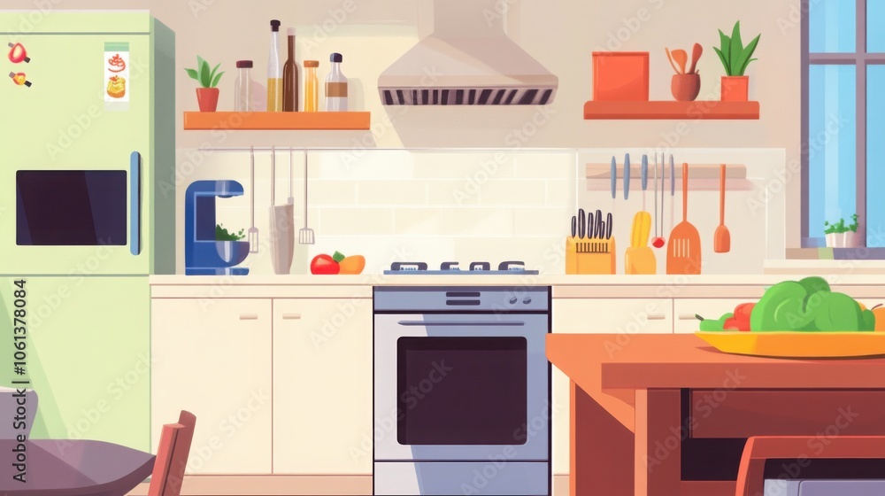 A quiet kitchen, with a single chef preparing a colorful, nutritious meal A quiet kitchen, with a single chef preparing a colorful, nutritious meal