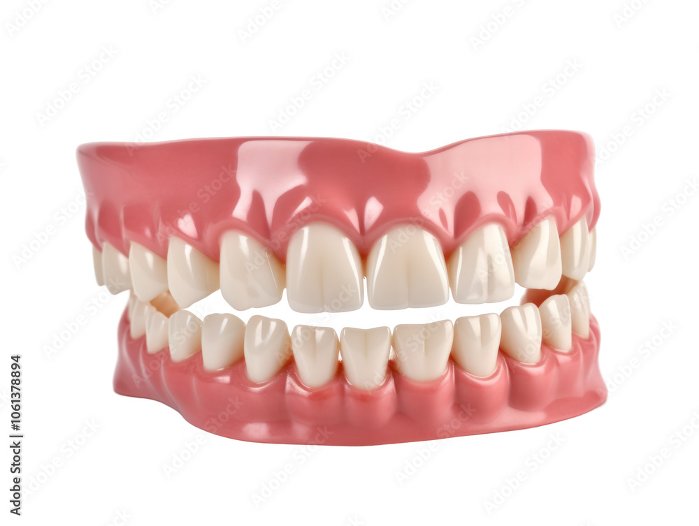 Obraz premium Dental Model with Upper and Lower Teeth Displayed