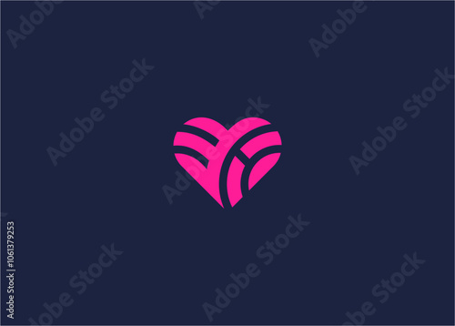 letter h with love logo icon design vector design template inspiration