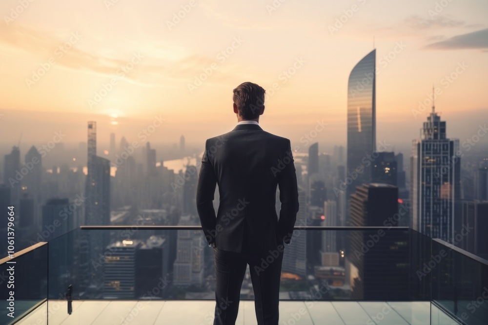 Fototapeta premium Businessman city architecture cityscape.