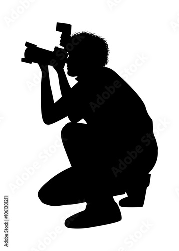 Silhouette Of Male Photographer