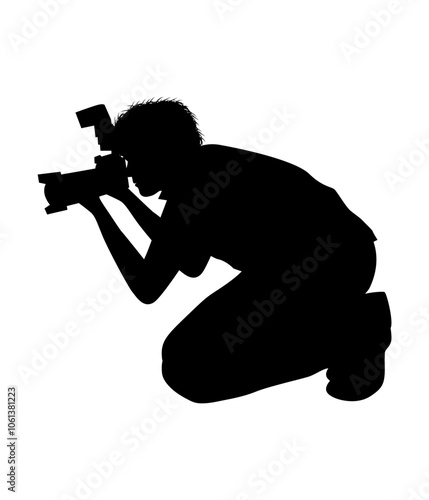 Silhouette Of Male Photographer