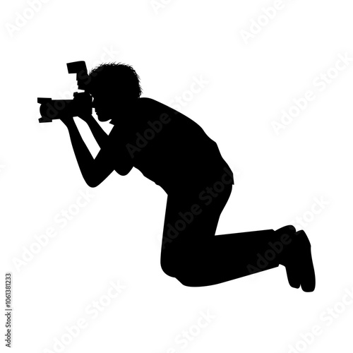 Silhouette Of Male Photographer