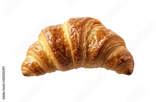 Golden Croissant on a transparent background