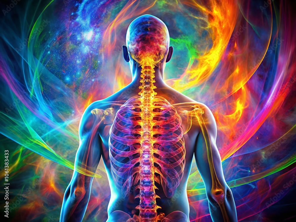 Double Exposure X-Ray of Spine with Wirbel Detail - Abstract Medical Art, Generative AI, Body Anatomy, Spine Health, Digital Artwork, Creative Visualization, Medical Imaging Art Double Exposure X-Ray of Spine with Wirbel Detail - Abstract Medical Art, Generative AI, Body Anatomy, Spine Health, Digital Artwork, Creative Visualization, Medical Imaging Art