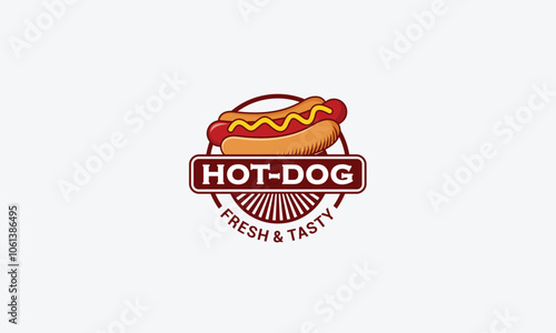 Hot Dog logo design vector template