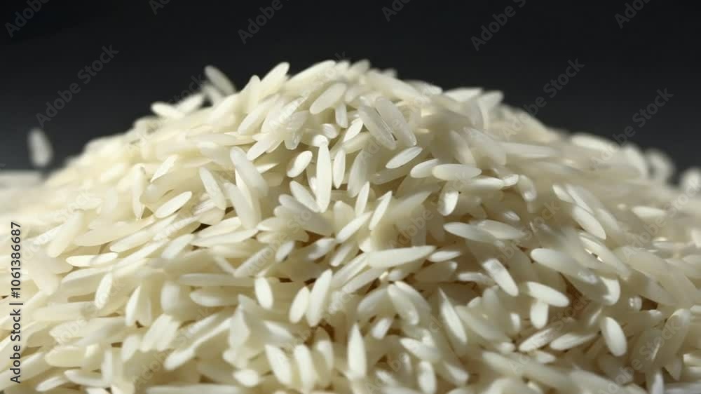 pile of white rice, view from above pile of white rice, view from above