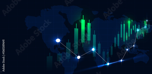 Trading profit graph green background. Suitable for crypto, forex, gold, stock market, and investment. Business vector