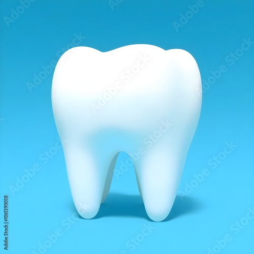  teeth 3d Photo light blue background