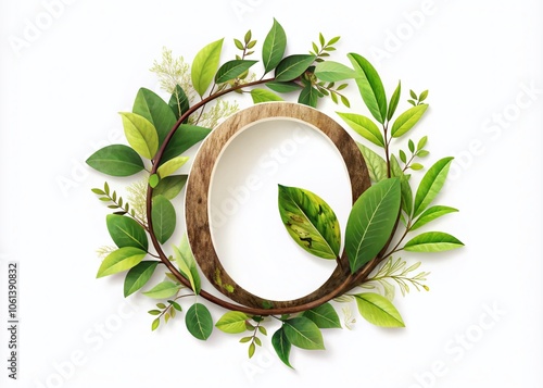 Elegant Letter O Logo Design with Branch, Tree, and Natural Leaf Elements in Vector Format for Eco-Friendly Branding and Sustainable Business photo