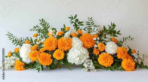 Bright Floral Arrangement with Orange and White Flowers