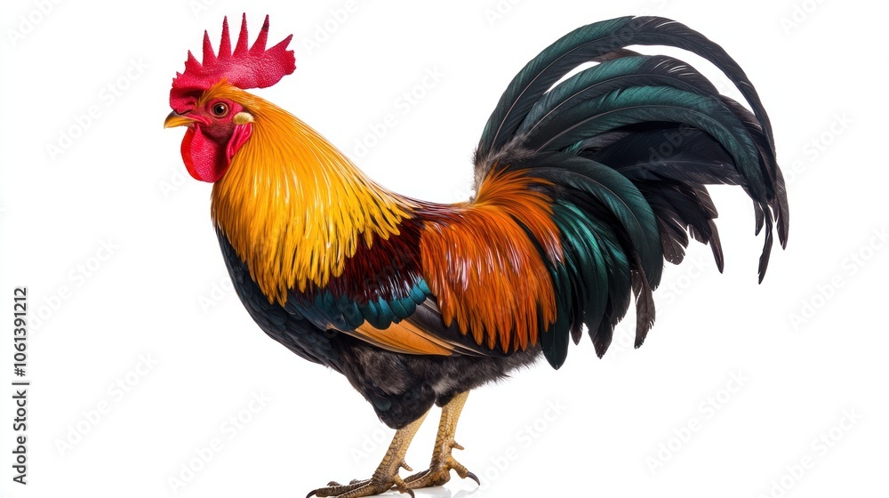 Rooster with Colorful Feathers Rooster with Colorful Feathers