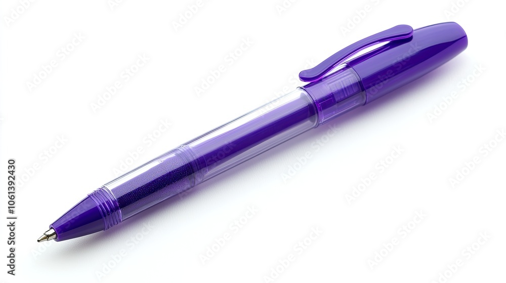 Vibrant Purple Pen on White Background Vibrant Purple Pen on White Background