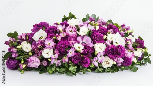 Vibrant Purple Floral Arrangement on White Background