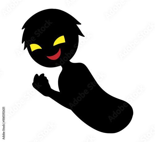 黒色のシルエットの悪人イメージの素材