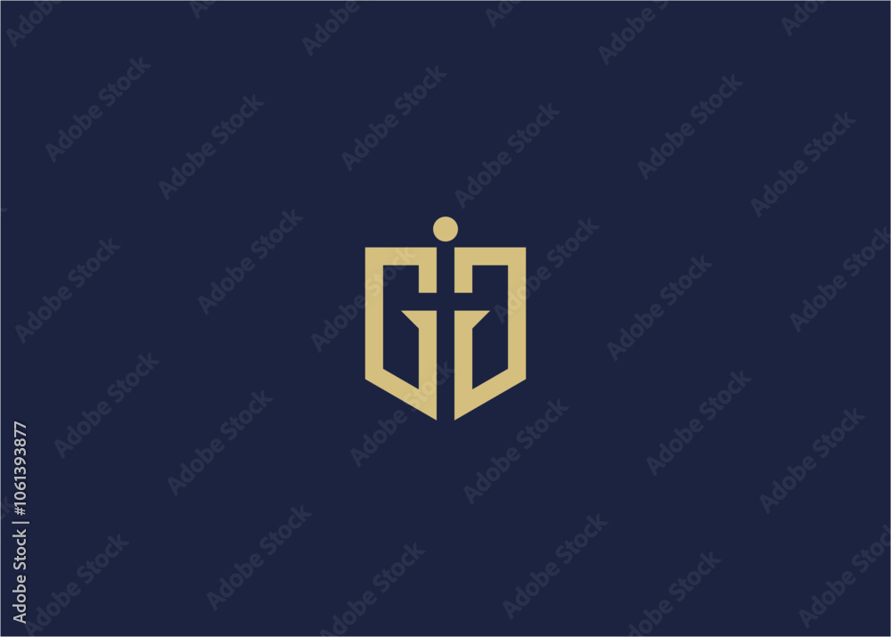 Obraz premium letter gg with shield logo icon design vector design template inspiration