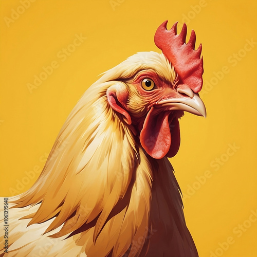 Illustration logo design minimalist artwork of a chicken photo