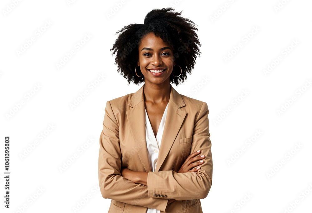 Fototapeta premium Attractive young business woman with arms crossed 