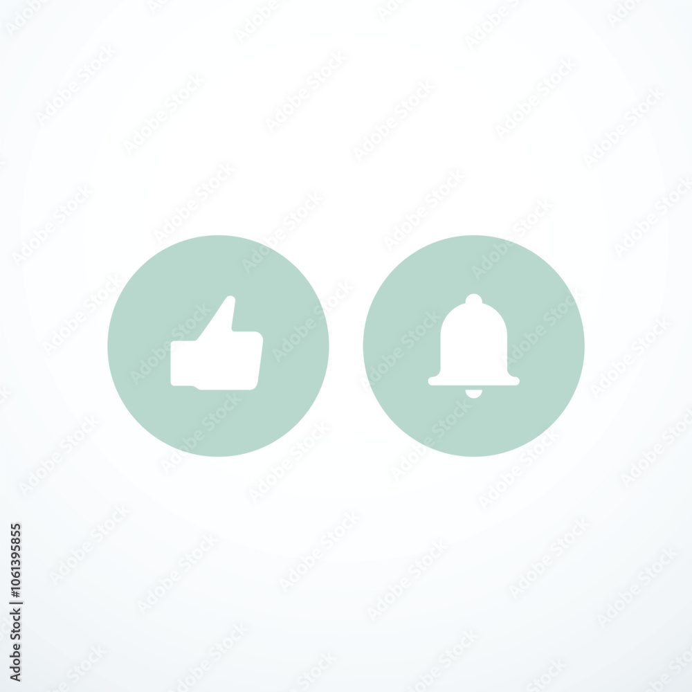 Like subscribe button icons. Vector illustration Like subscribe button icons. Vector illustration