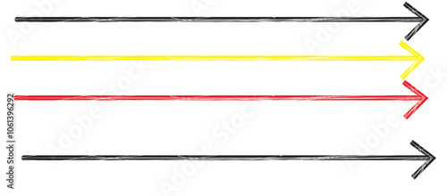long Hand drawn curved arrow vector